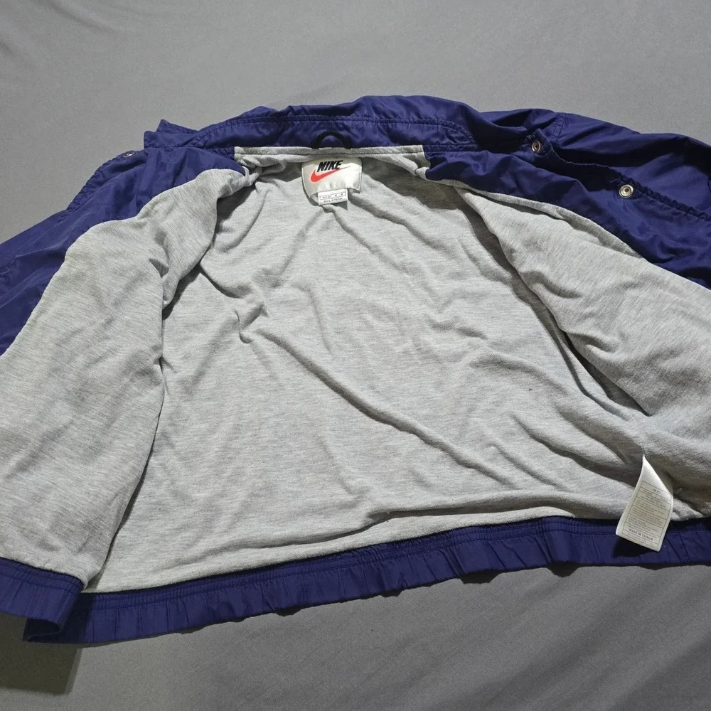Nike Windbreaker Jacket Womens Medium Purple Vintage Snap Front Coaches Lined